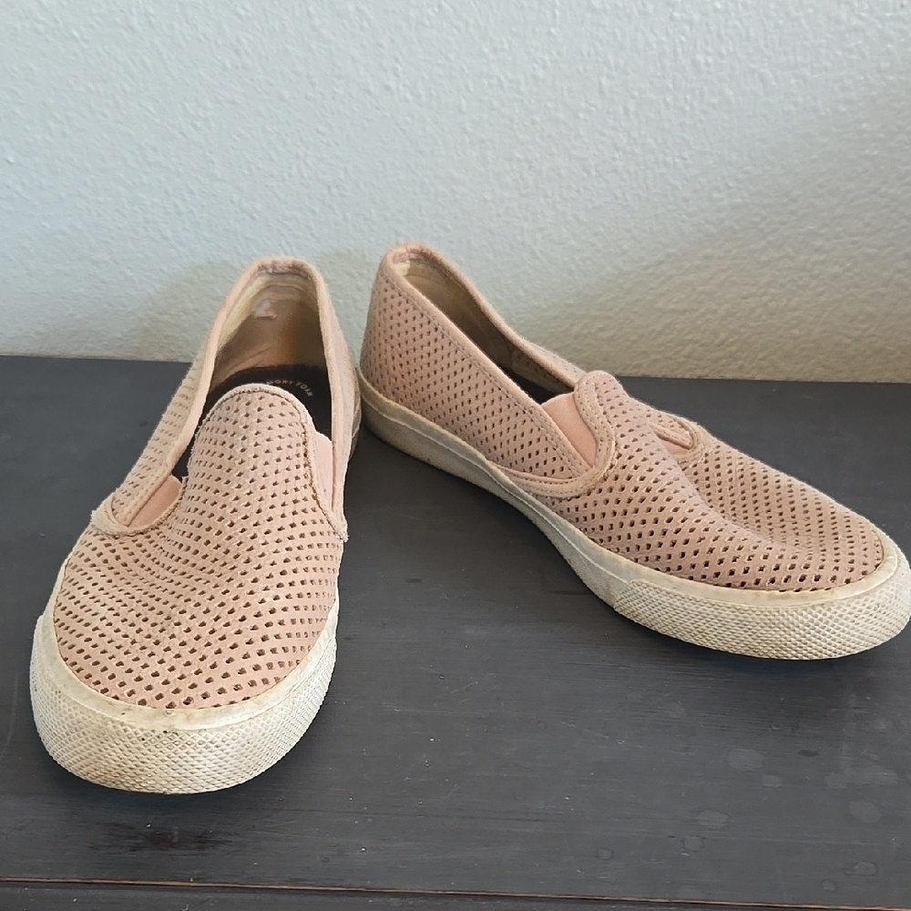 Sperry Top-Side Seaside Perforated Rose Shoes Size 9